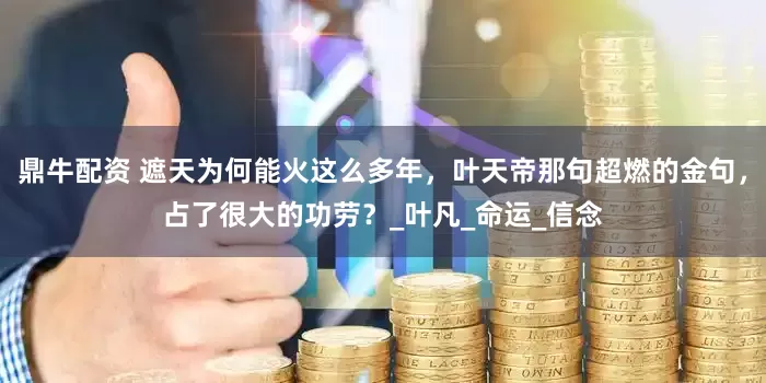 鼎牛配资 遮天为何能火这么多年，叶天帝那句超燃的金句，占了很大的功劳？_叶凡_命运_信念